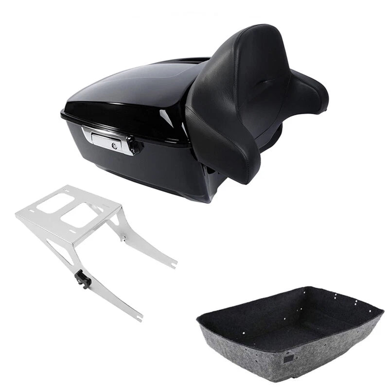 King Trunk Backrest Mount Rack Fit For Harley Fatboy 2008-2017 15