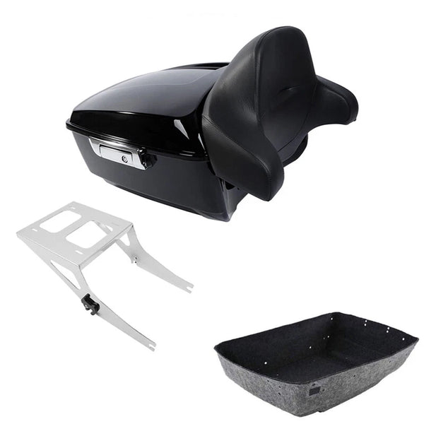 King Trunk Backrest Mount Rack Fit For Harley Fatboy 2008-2017 15