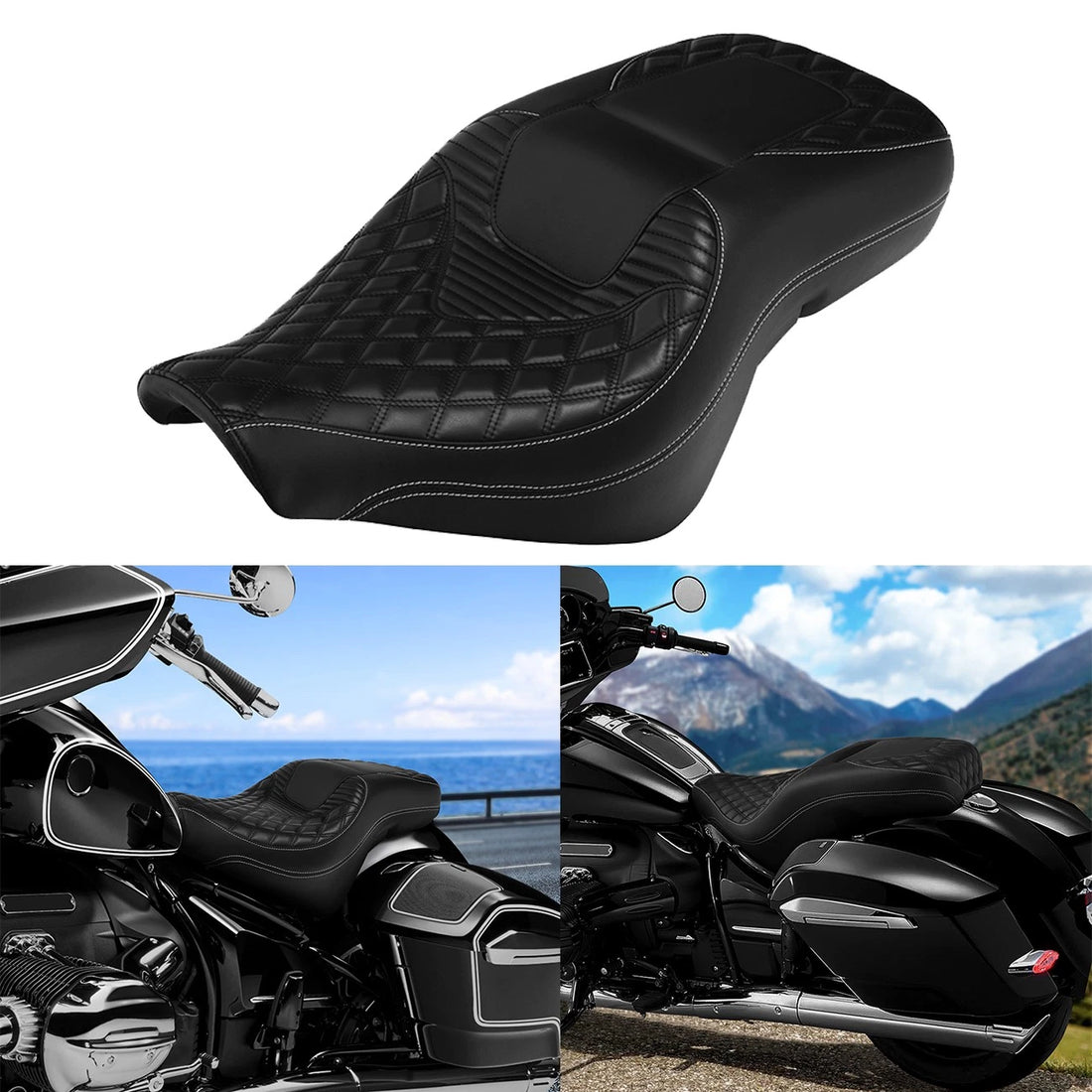 Black White Driver & Passenger Seat Fit For BMW R18 B R18 Transcontinental 20-24