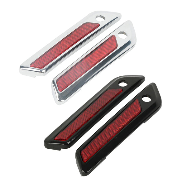 Black/Chrome Hard Saddlebags Hinge Latch Covers Fit For Harley Touring 2014-2023