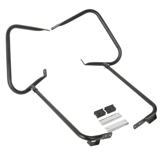 Black Saddlebag Bracket Guard W/ Support Bar For Harley Touring Flht Flhr 97-08