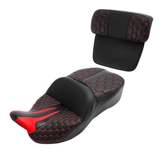 Driver Passenger Seat Pad Backrest Fit For Harley Road Electra Glide 2009-2013