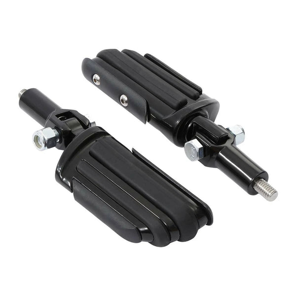 Black Passenger Footpegs Support Mount Fit For Harley Softail Fatboy 2000-2006
