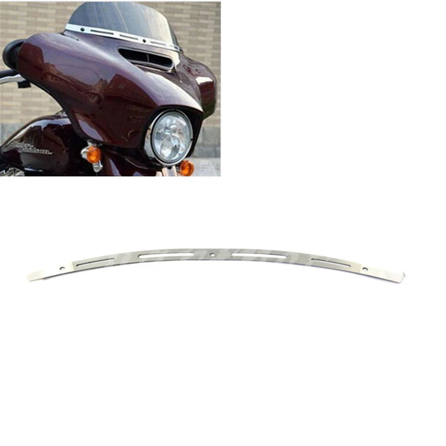 Chrome Slotted Batwing Windshield Trim For Harley Electra Street Tri Glide 14-22