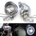 Chrome LED Angel Eye Spot Fog Light With Roll Cage Guard Bar Tube Mount Clamp