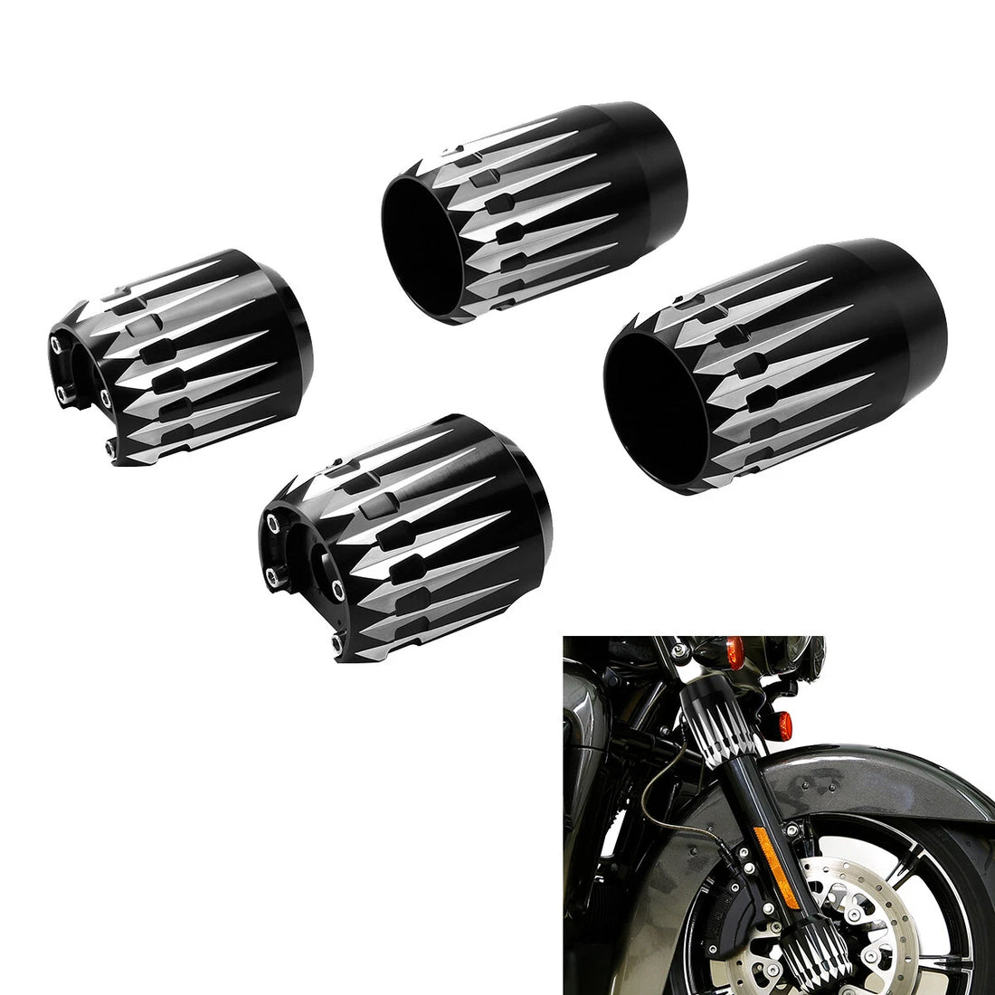 Front Fork Slider Covers Fit For Harley Touring Electra Street Glide 1984-2013