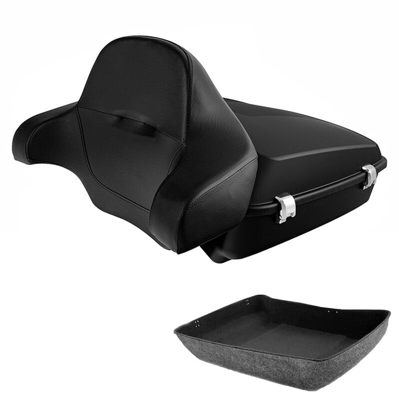 Matte Black Chopped Trunk Backrest Pad Fit For Harley Touring Road Glide 2014-26