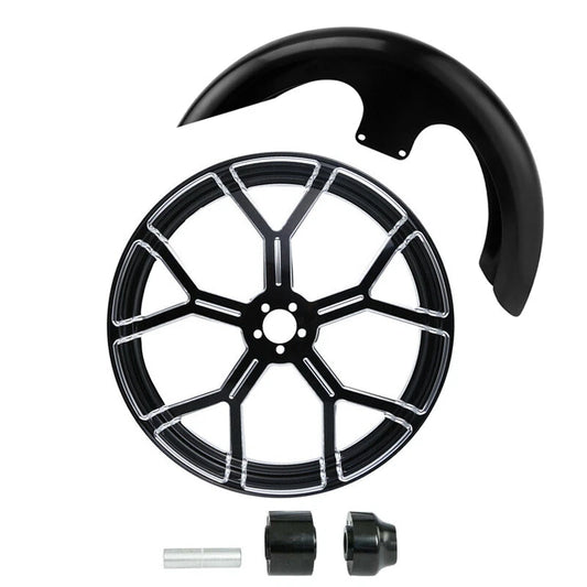 23" Wheel Rim Single Disc Hub Front Fender Fit For Harley Touring 2008-2024 23