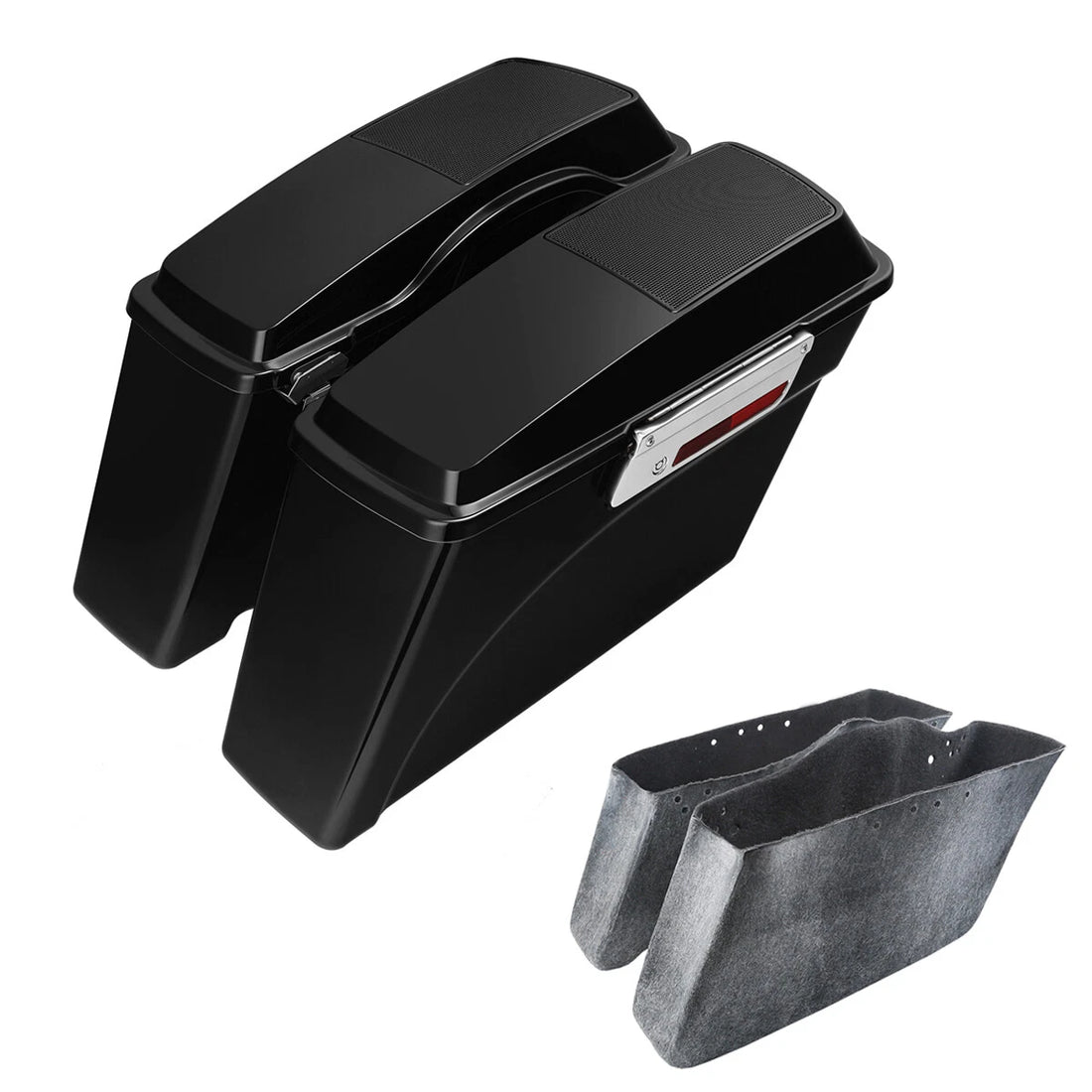 Hard Saddlebags Trunk w/Speaker Lid Latch Fit For Harley Touring Road King 94-13