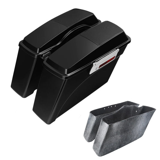 Hard Saddlebags Trunk w/Speaker Lid Latch Fit For Harley Touring Road King 94-13