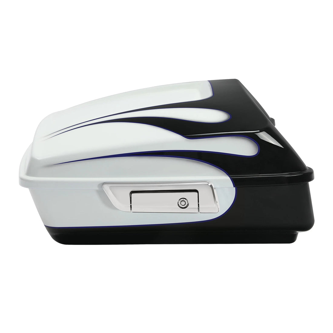 Chopped Trunk Fit For Harley Flhx 2014-2024 White Amethyst Black Licorice Flames