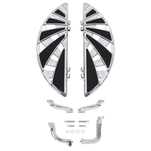Chrome Rider Driver Floorboards Footboards Bracket Fit For Harley Touring 14-24
