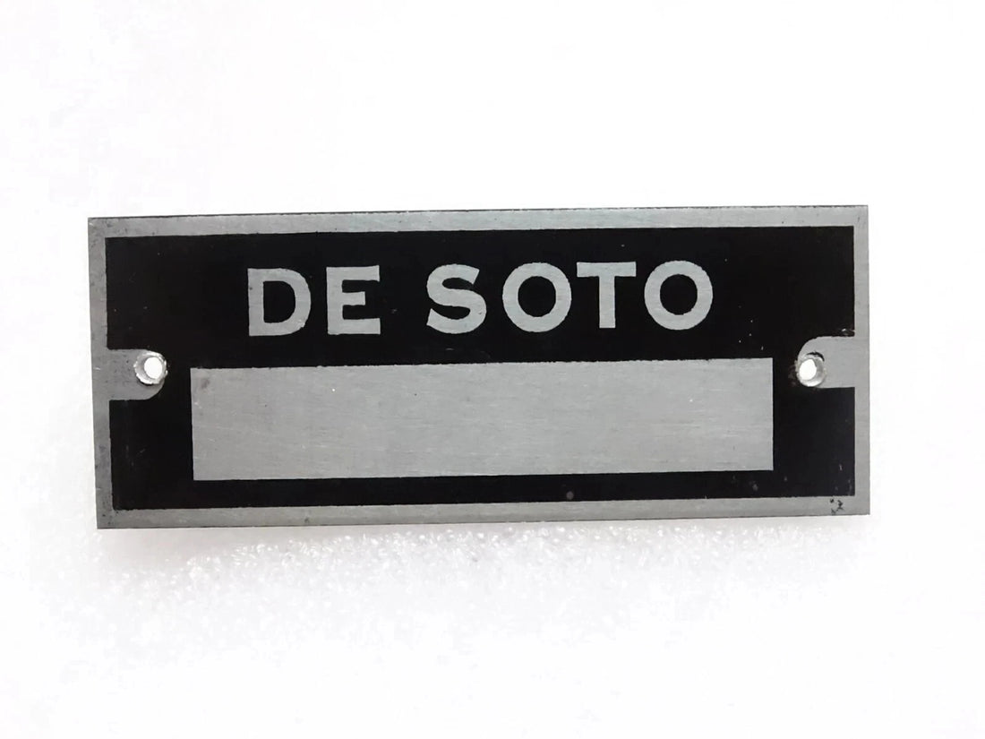 Vintage Custom Indentification Data Plate Serial Number ID Tag Desoto #23C16