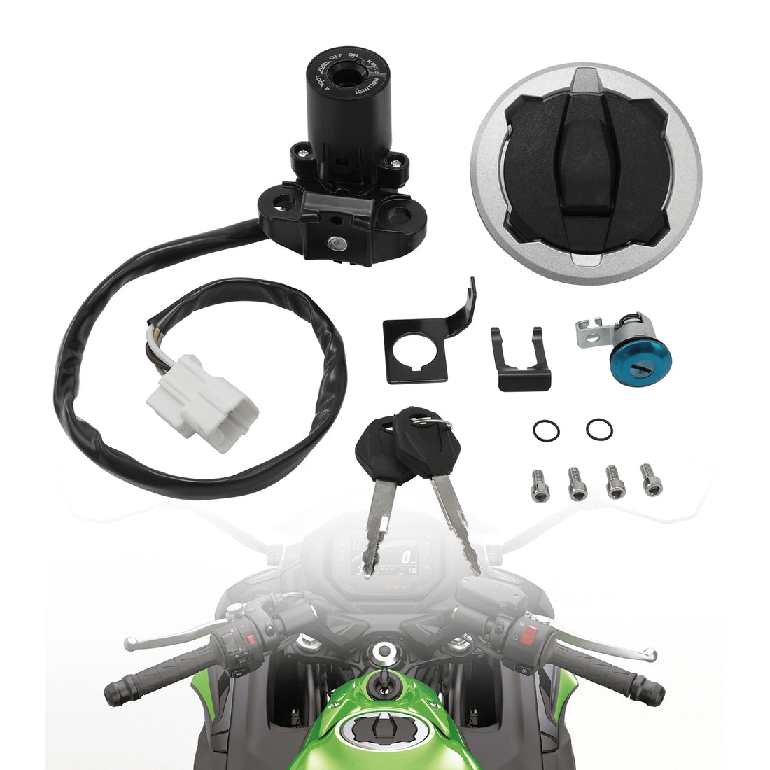 Fuel Gas Ignition Switch Key Seat Lock Fit For Kawasaki Ninja 650 2017-2023 2022