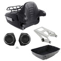 King Trunk Mount Rack Pad Speakers Fit For Harley Touring Road Glide 2014-2026