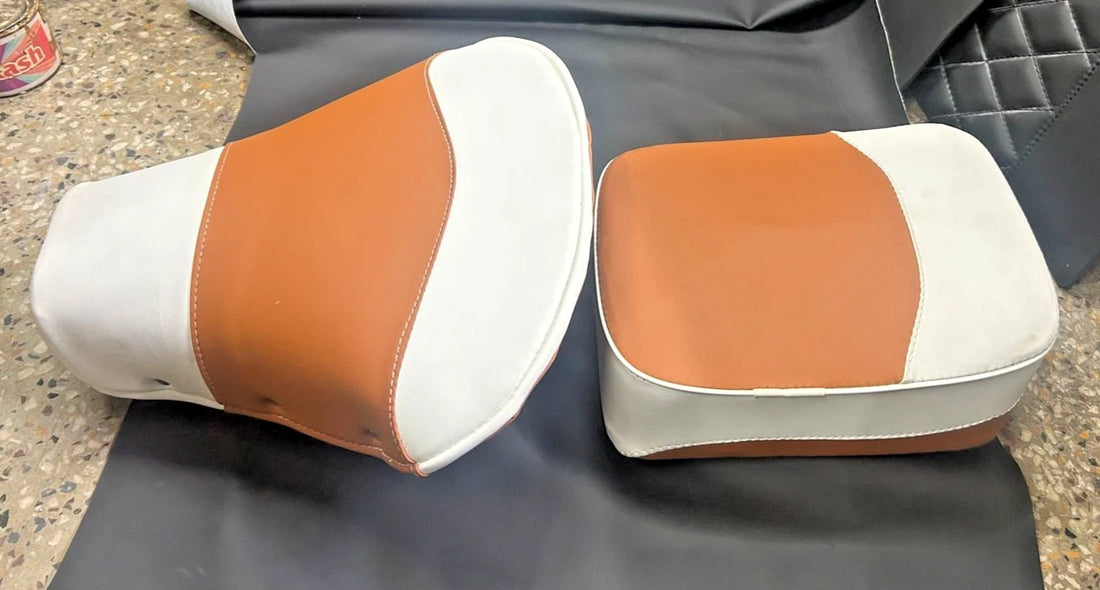 Seat White Tan Piaggio Fit For Vespa 125 150 Vna Vnb Vbb Vba Vla Sprint TS GL @V