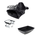 Black King Trunk Backrest Pad & Mount Fit For Harley Touring 1997-2008