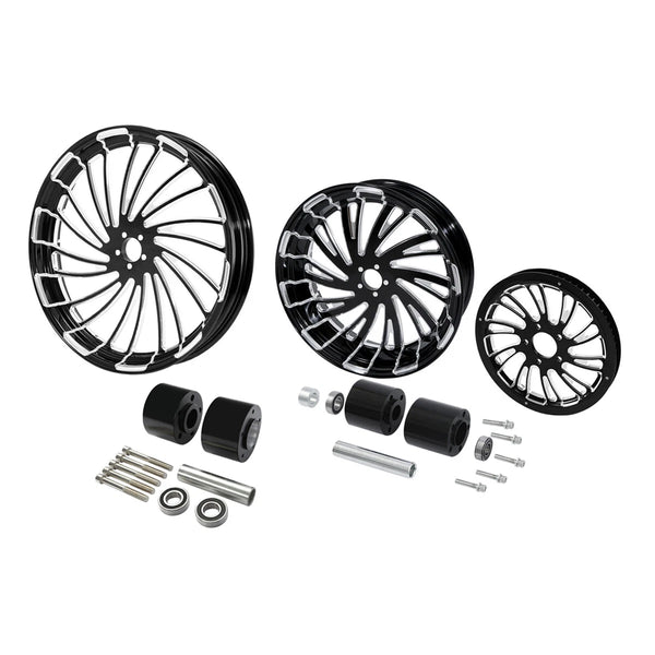 30" Front 18" Rear Wheel Rims Hub Belt Pulley Fit For Harley Touring 1997-2008