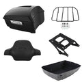 Matte Black King Trunk Backrest Pad Rack Mount Fit For Harley Road Glide '14-26