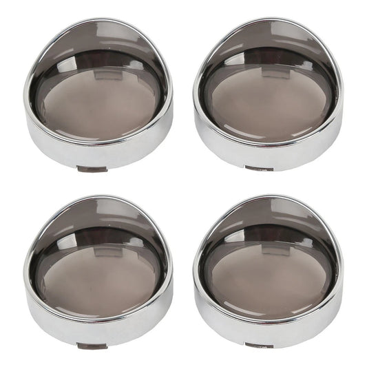 Turn Signal Light Trim Ring Visors Bezels Smoke Lens Fit For Harley Softail Dyna
