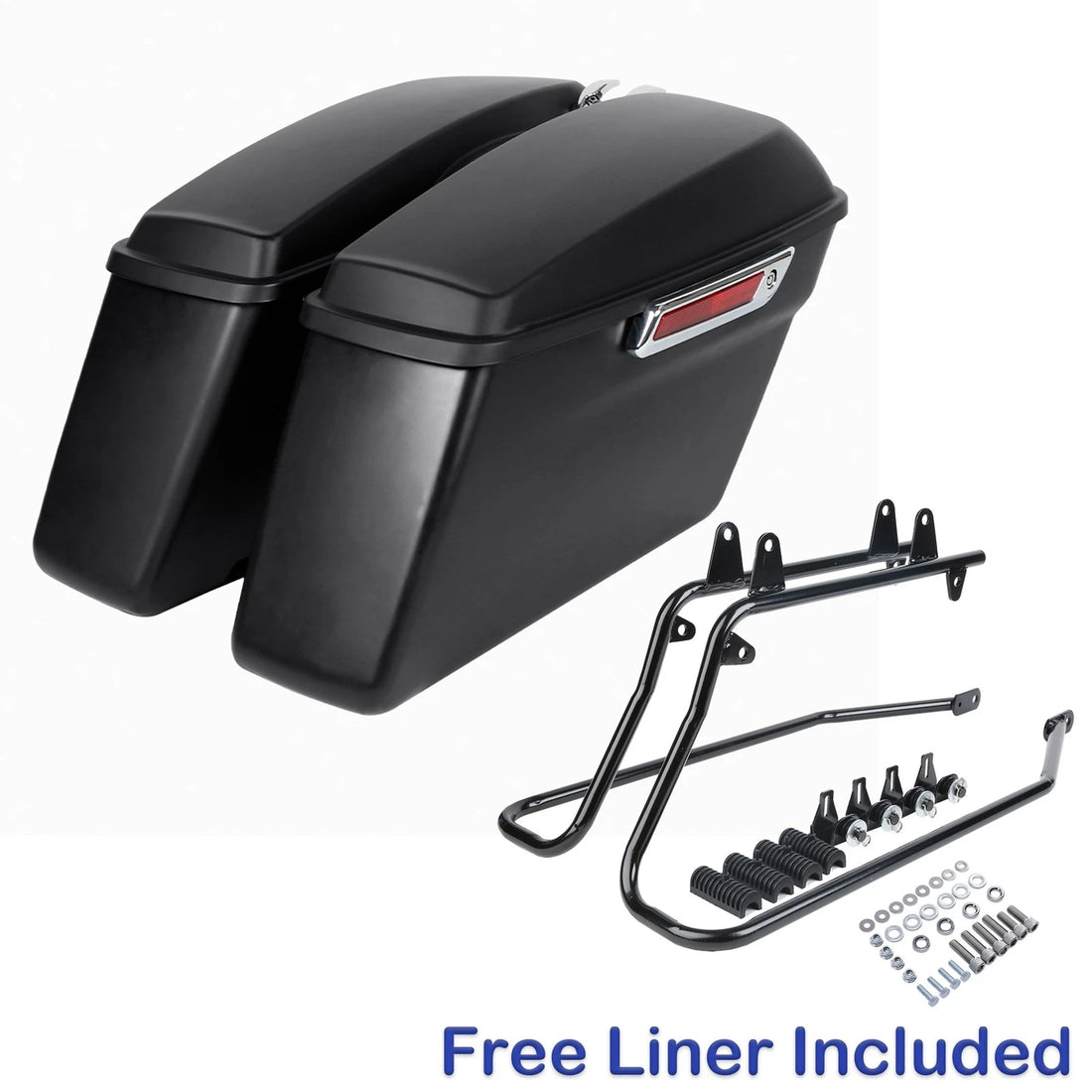 Hard Saddlebags W/ Conversion Brackets Fit For Harley Softail Heritage 1984-2017
