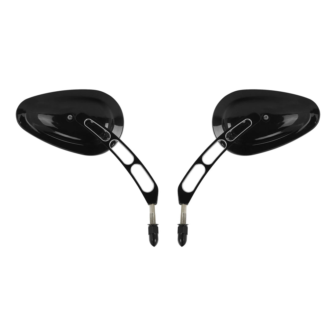2X Black M8 Teardrop Rear View Side Mirror Fit For Harley Davidson Softail Slim