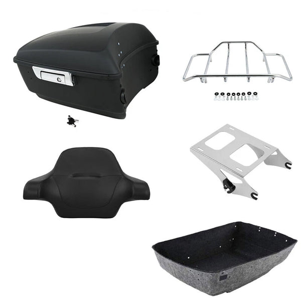 Matte Black King Trunk Backrest Rack Mount Fit For Harley Road Glide 2014-2026