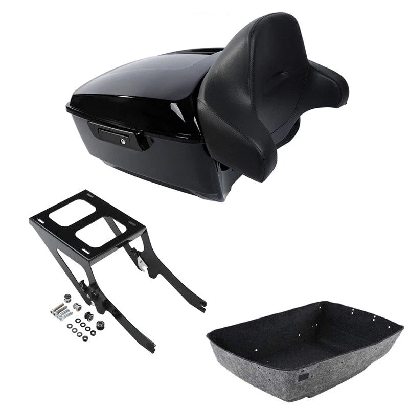 Black King Trunk Backrest Mount Rack Fit For Harley Heritage Classic Flhcs 18-26