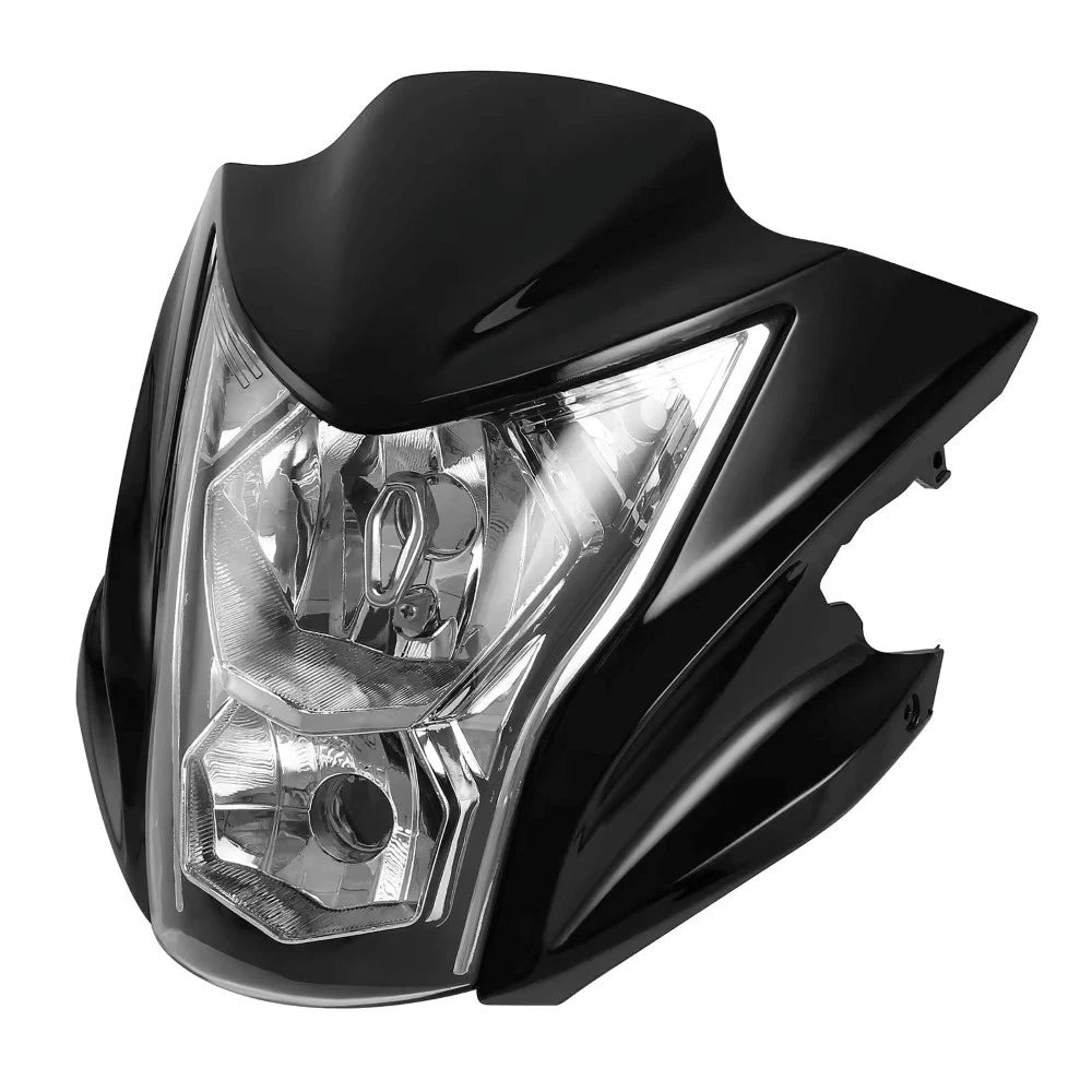 Black Kawasaki ER-6N ER650 Motorcycle Front Headlight Assembly Fits 2012-2018
