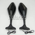 Rearview Mirrors with LED Turn Signals Suzuki GSX-R 600 750 1000 1100 1300 Black
