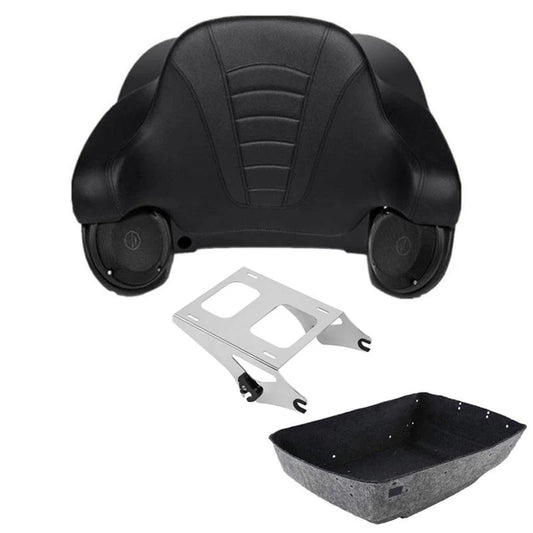 King Trunk Rack Backrest Speakers Mount Rack Fit For Harley Street Glide '14-'26
