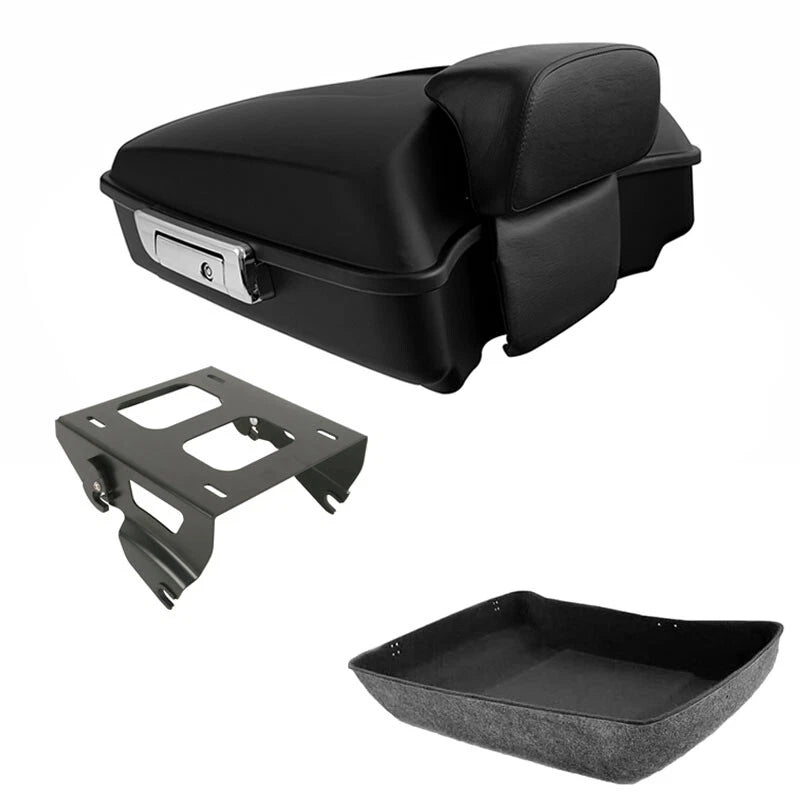 Matte Chopped Trunk Backrest Solo Mount Fit For Harley Touring Road King 14-2026