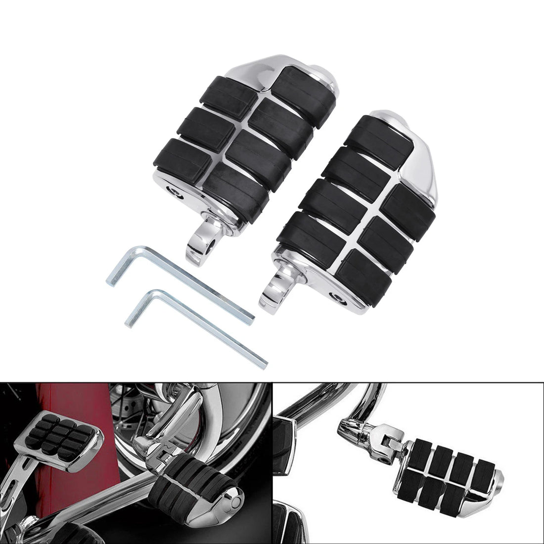 Male Mount Footpeg Foot Rest Fit For Harley Softail Sportster Dyna Touring Glide