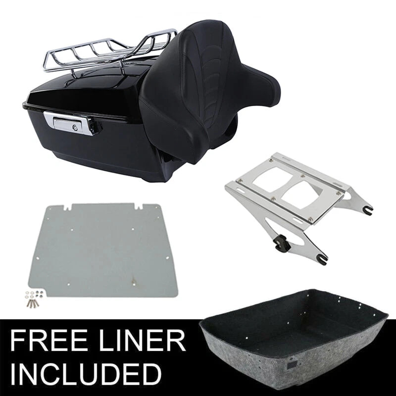 King Trunk Rack Pad Mount Plate Fit For Harley Touring Street Road Glide 2014-26
