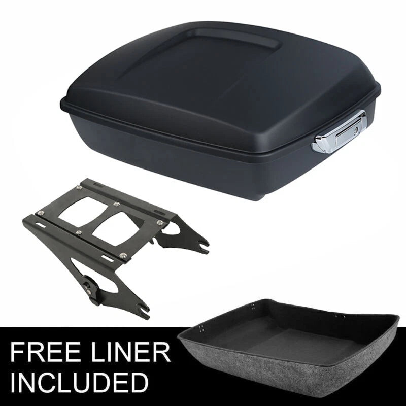 Black Chopped Trunk Luggage Mount Rack Fit For Harley Touring Road King 14-2026