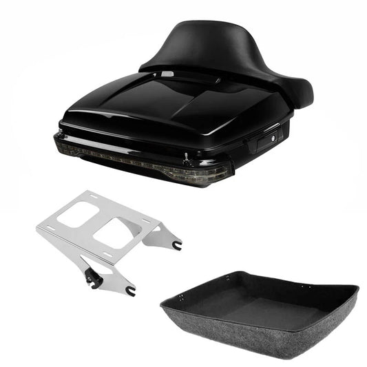 Chopped Trunk Backrest LED Light Mount Fit For Harley Road King Glide 2014-2026