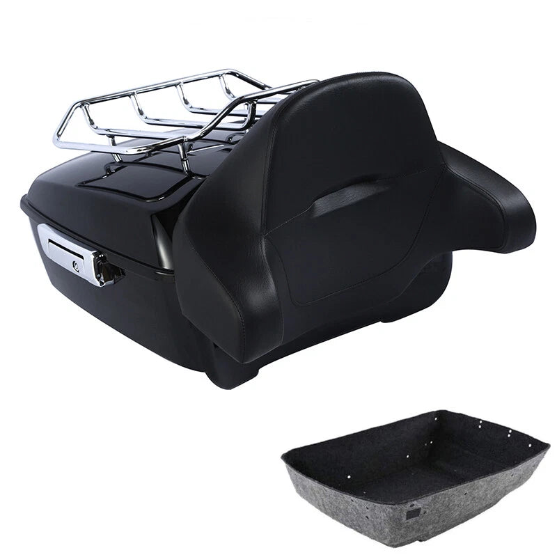 King Trunk Luggage Rack Backrest Fit For Harley Road Glide Touring 2009-13