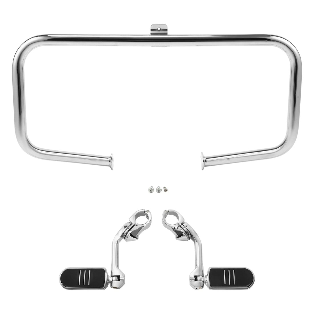 Chrome Engine Guard Highway Bar & Foot Pegs Footpeg Fit For Harley Touring 97-08