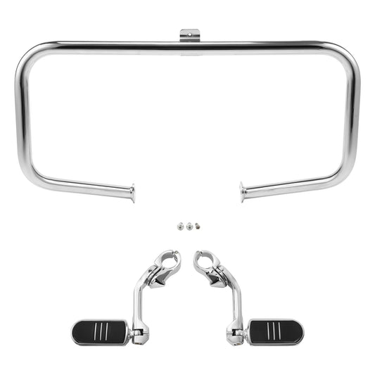 Chrome Engine Guard Highway Bar & Foot Pegs Footpeg Fit For Harley Touring 97-08
