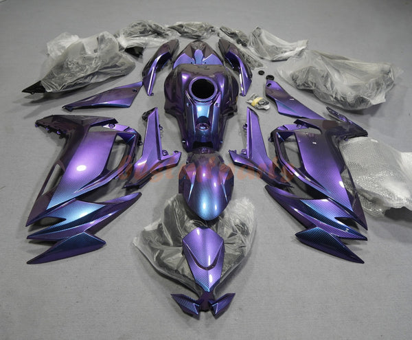 Carbon Fiber &Purple Blue Chameleon Fairing Kit Fit Kawasaki Ninja 650 2020-2026