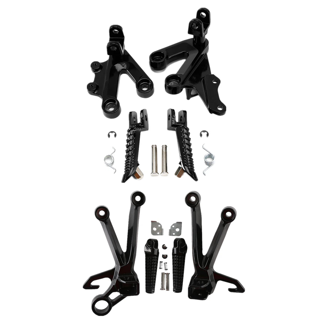 Driver Passenger Footpegs Brackets Fit For Suzuki GSXR1000 2003-2004 03 04 Black