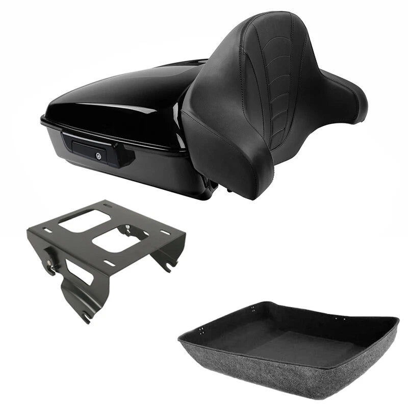 Chopped Trunk Backrest Solo Mounting Rack Fit For Harley Touring Road King 14-26