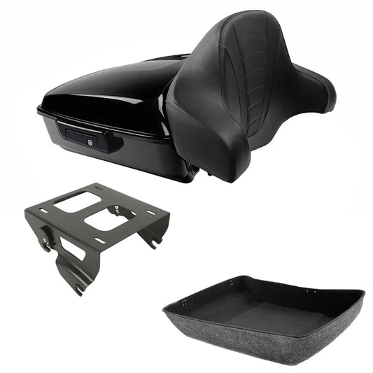 Chopped Trunk Backrest Solo Mounting Rack Fit For Harley Touring Road King 14-26