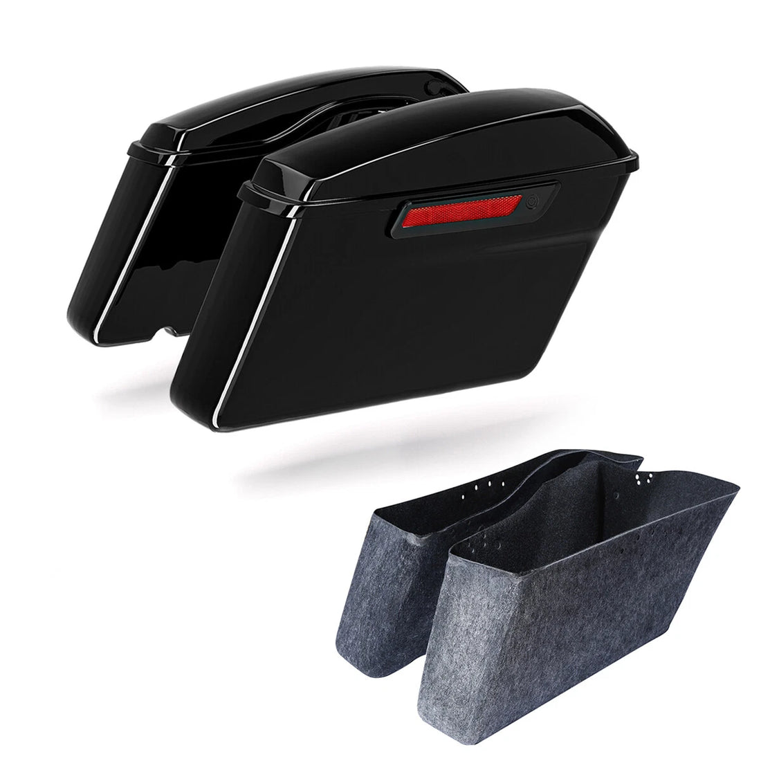 Hard Saddlebags Black Fit For Harley Touring Electra Street Road Glide 2014-2024