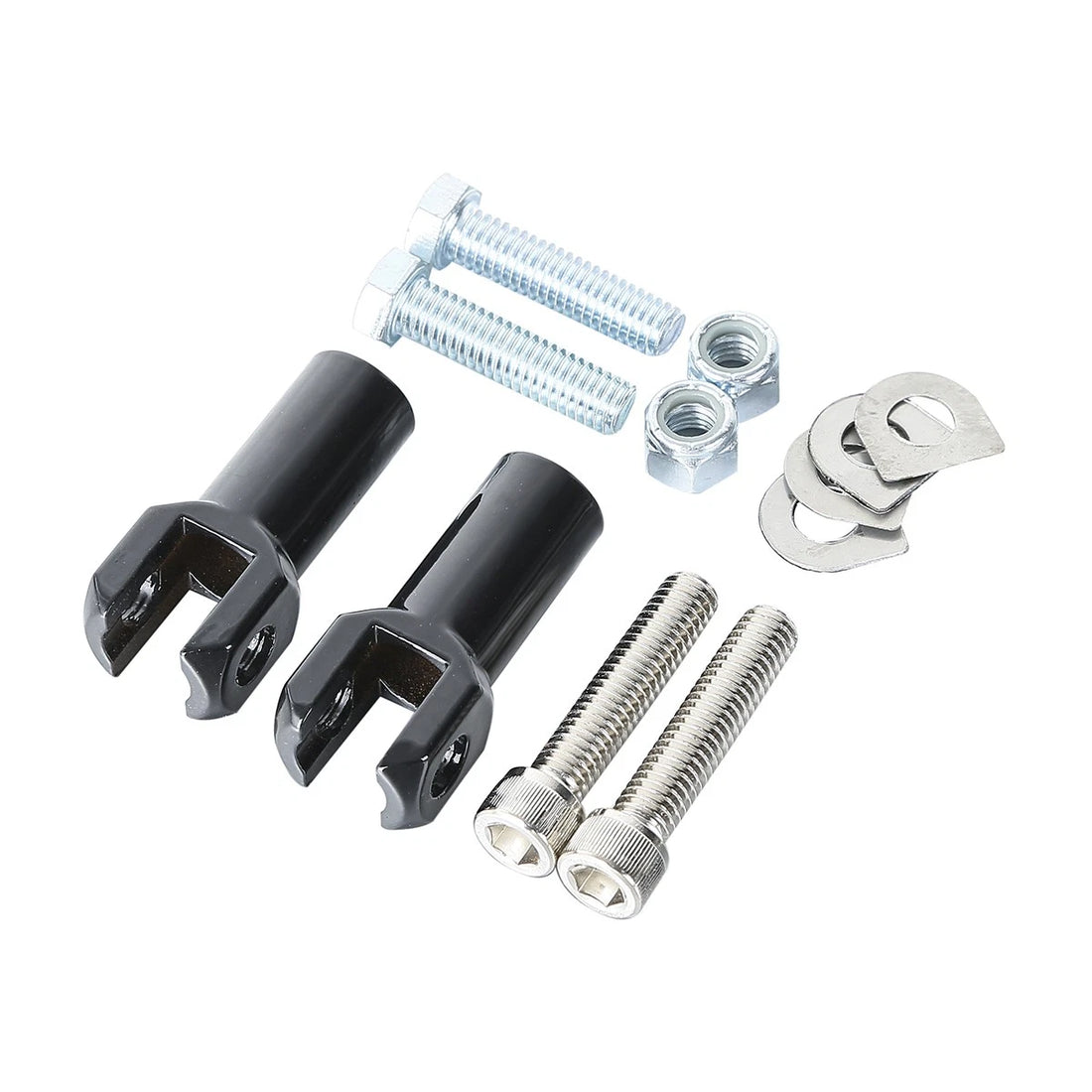 Black Rear Passenger Foot Pegs Support Clevis Mount Fit For Harley Softail 00-06