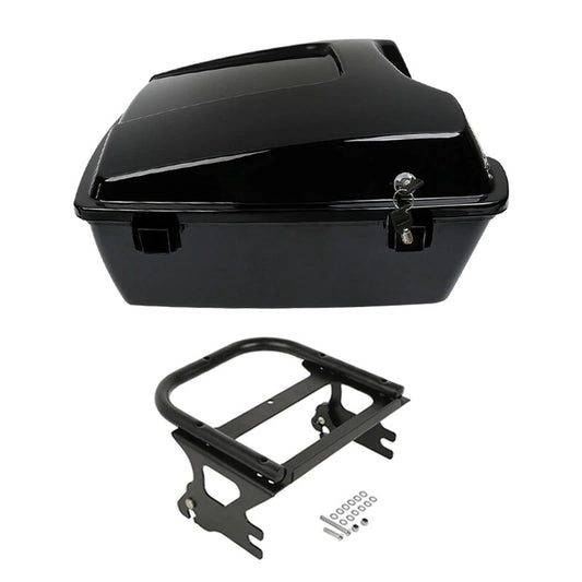 Black Chopped Trunk Mount Rack Fit For Harley Touring Road King 1997-2008