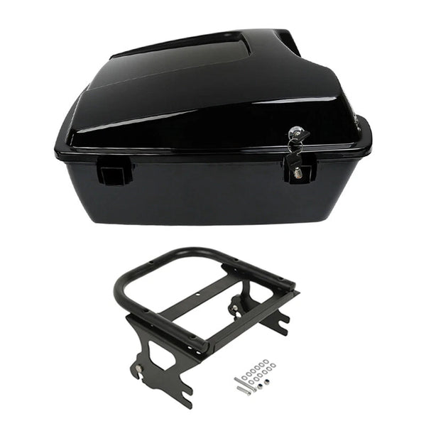 Black Chopped Trunk Mount Rack Fit For Harley Touring Road King 1997-2008