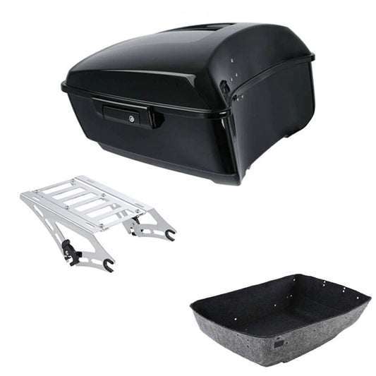 King Trunk Chrome Two-Up Mount Rack Fit For Harley Touring Road Glide 2014-2026