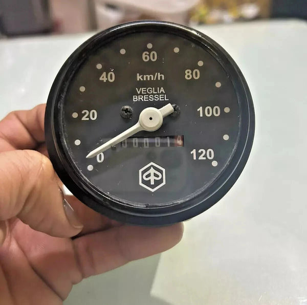Fit For Vespa Veglia Logo 120 Kph Black Face Speedometer