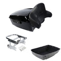 King Trunk Backrest Pad Two-Up Mount Rack Fit For Harley Electra Glide 1997-2008